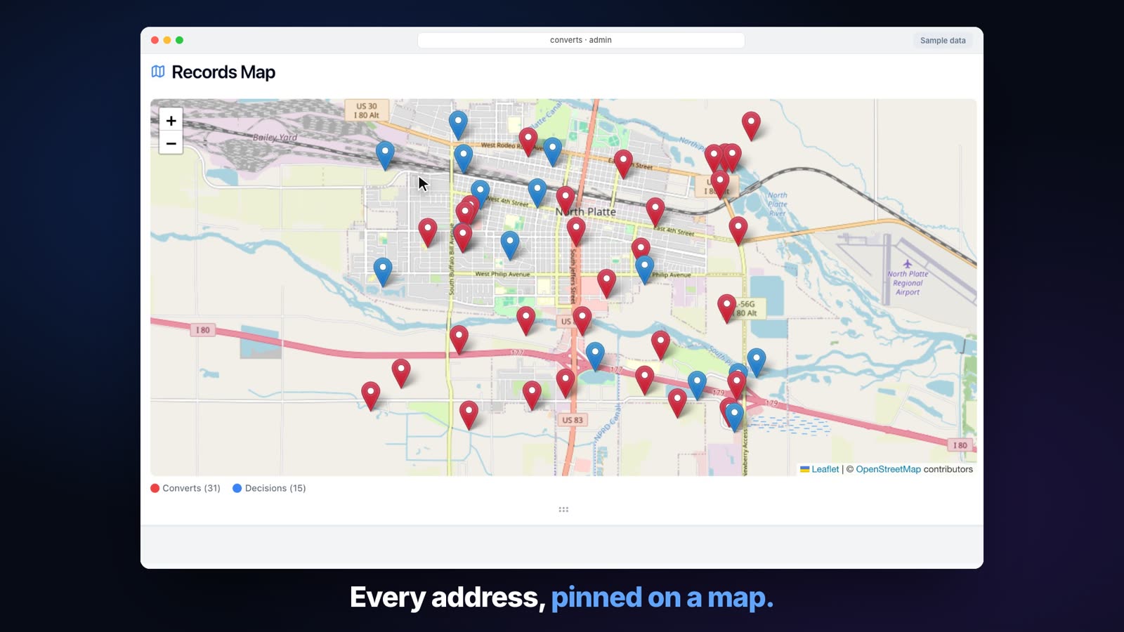 Converts: Decision cards on tablets, with follow-up built in.