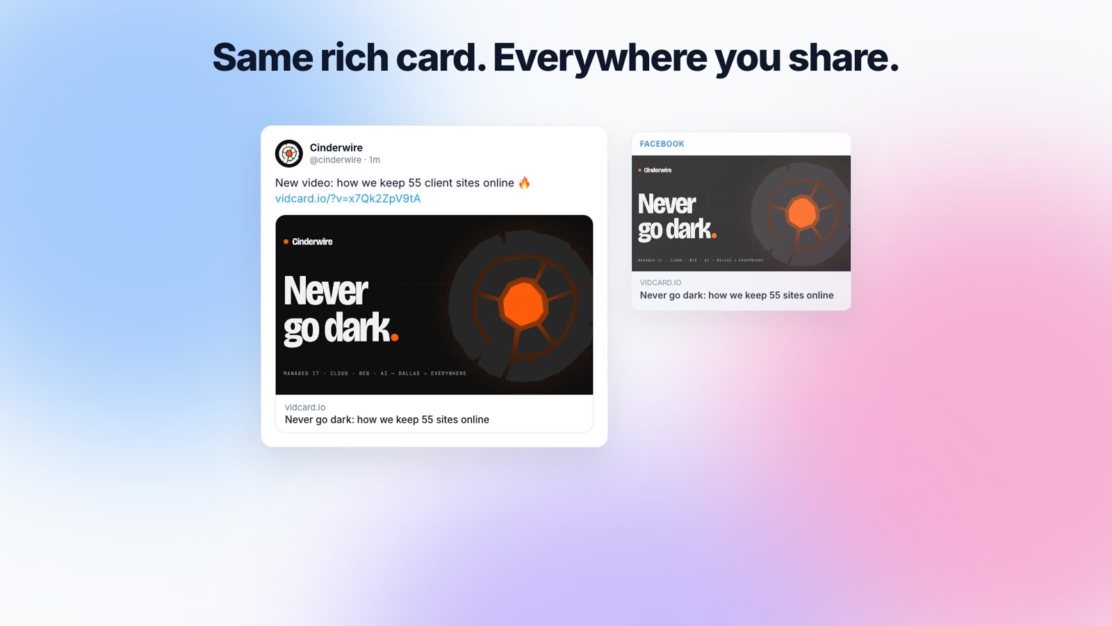 VidCard: YouTube links that look like they mean it.